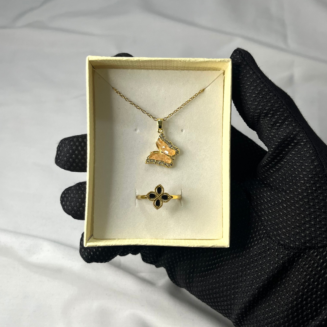 Colier Papillon et Bague