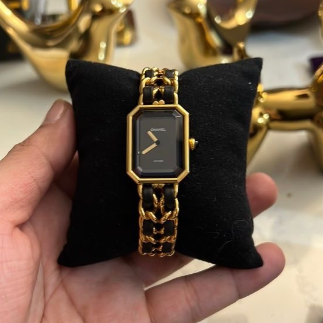 Chanel gold plated & leather